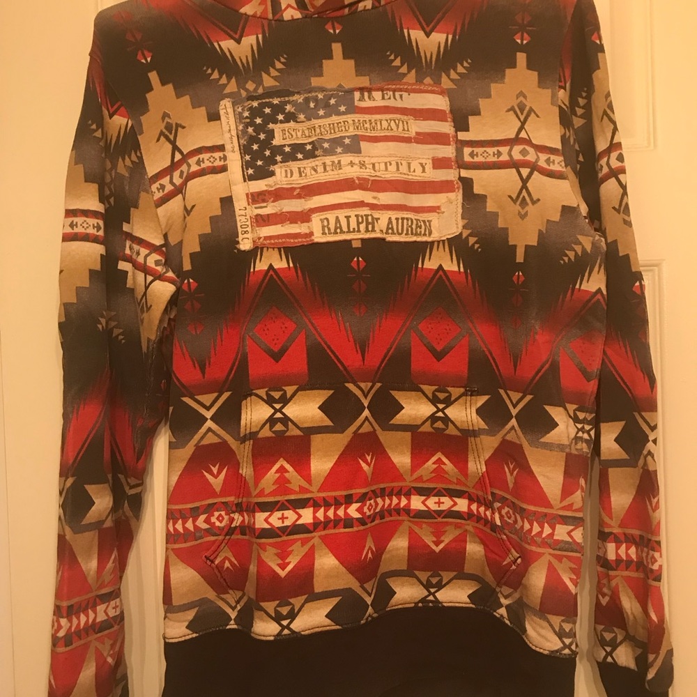 Mens Ralph Lauren Denim +Supply pullover hoodie